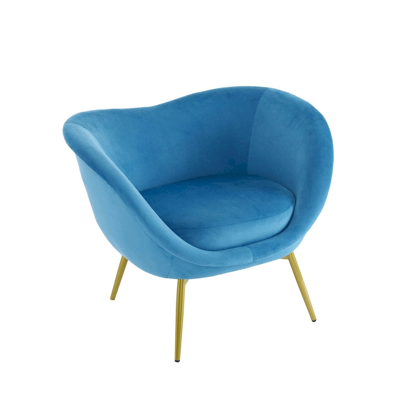 Christopher Knight Home - Fauteuil d'appoint moderne Eliana en tissu Teddy avec dossier incurvé et pieds dorés