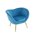 Christopher Knight Home - Fauteuil d'appoint moderne Eliana en tissu Teddy avec dossier incurvé et pieds dorés