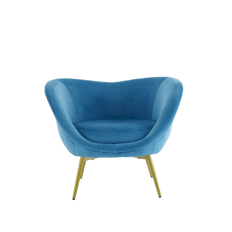 Christopher Knight Home - Fauteuil d'appoint moderne Eliana en tissu Teddy avec dossier incurvé et pieds dorés
