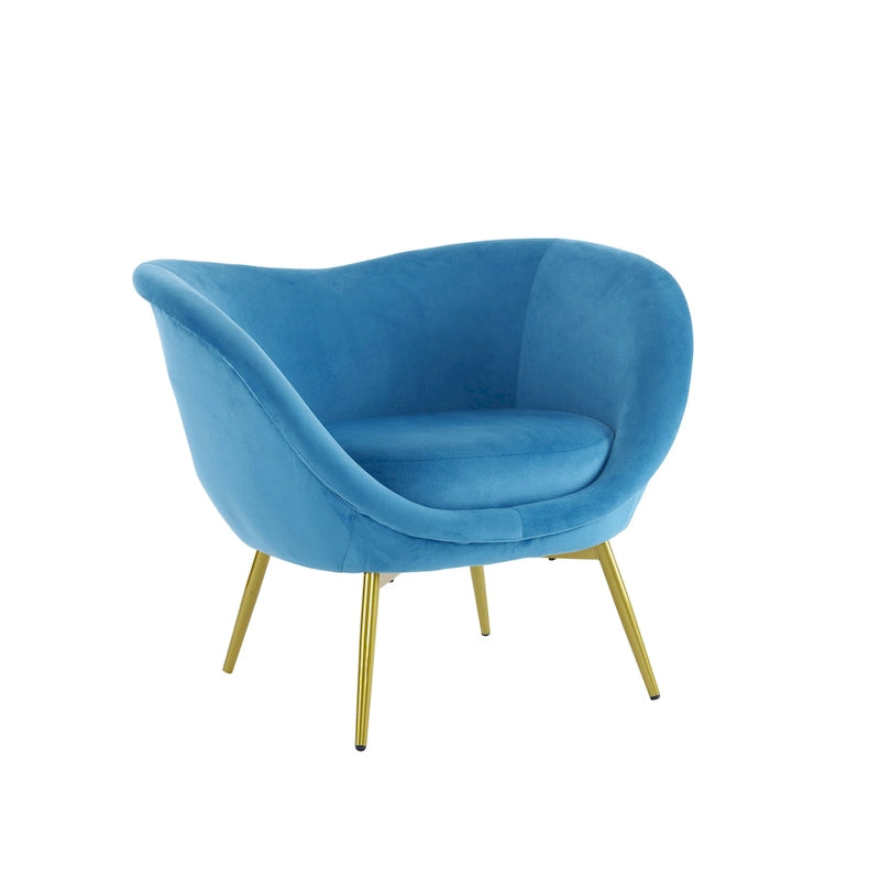 Christopher Knight Home - Fauteuil d'appoint moderne Eliana en tissu Teddy avec dossier incurvé et pieds dorés