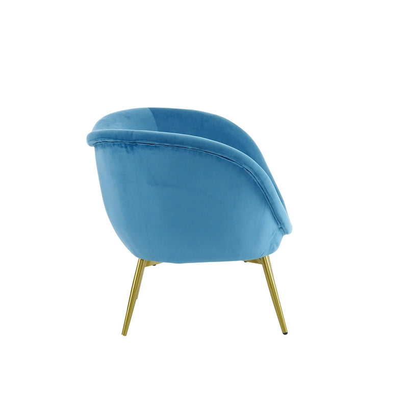 Christopher Knight Home - Fauteuil d'appoint moderne Eliana en tissu Teddy avec dossier incurvé et pieds dorés