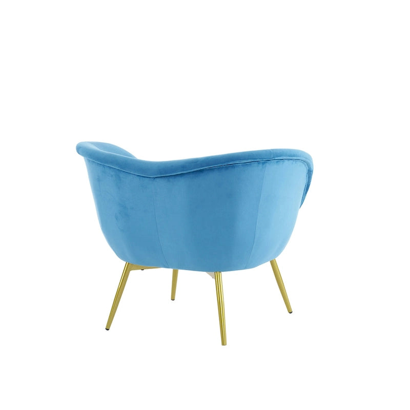 Christopher Knight Home - Fauteuil d'appoint moderne Eliana en tissu Teddy avec dossier incurvé et pieds dorés