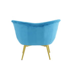 Christopher Knight Home - Fauteuil d'appoint moderne Eliana en tissu Teddy avec dossier incurvé et pieds dorés