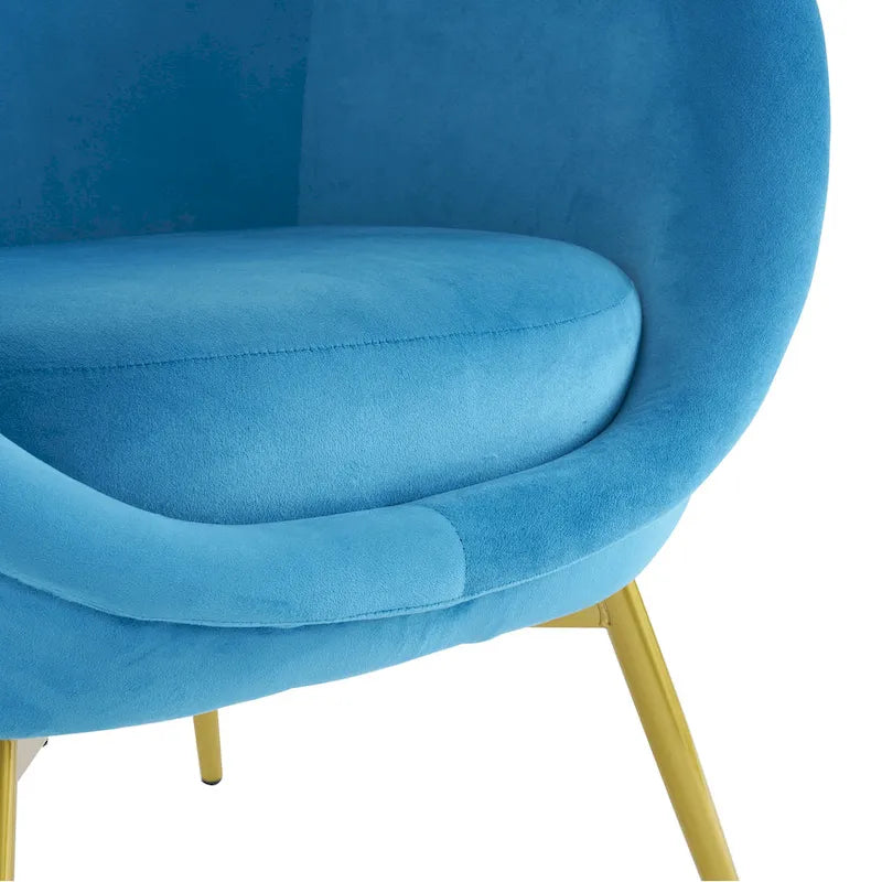 Christopher Knight Home - Fauteuil d'appoint moderne Eliana en tissu Teddy avec dossier incurvé et pieds dorés