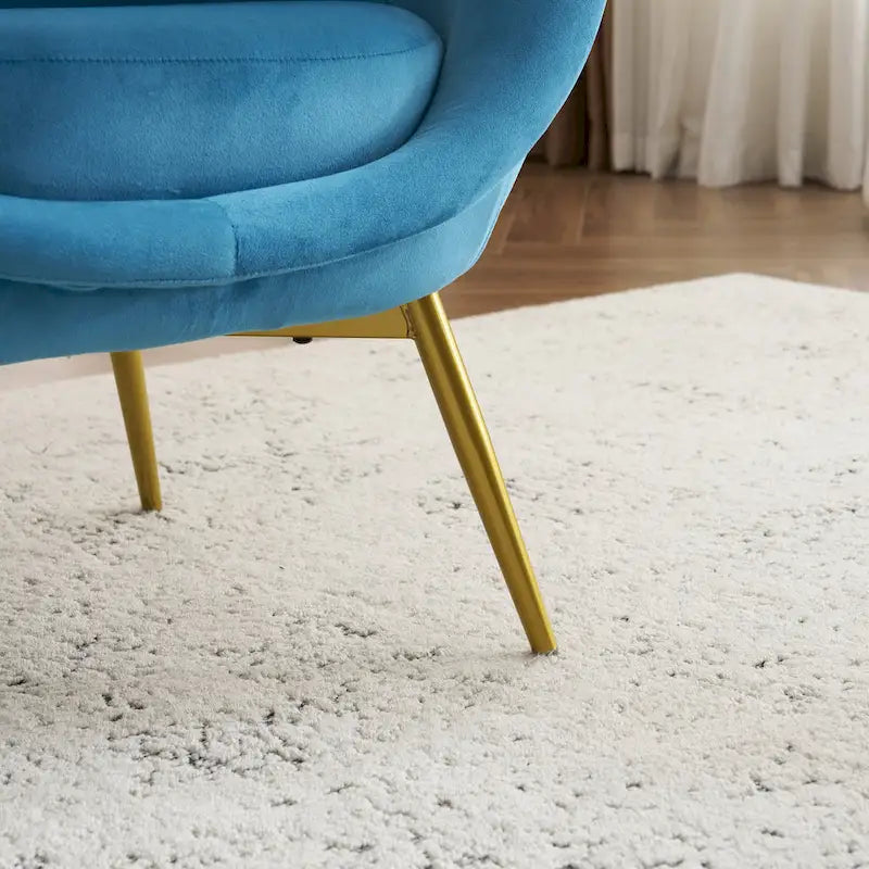 Christopher Knight Home - Fauteuil d'appoint moderne Eliana en tissu Teddy avec dossier incurvé et pieds dorés