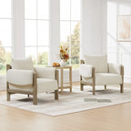 Fauteuil d'appoint Carol Mid Century Modern rembourré avec pieds en bois