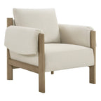 Fauteuil d'appoint Carol Mid Century Modern rembourré avec pieds en bois