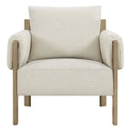 Fauteuil d'appoint Carol Mid Century Modern rembourré avec pieds en bois