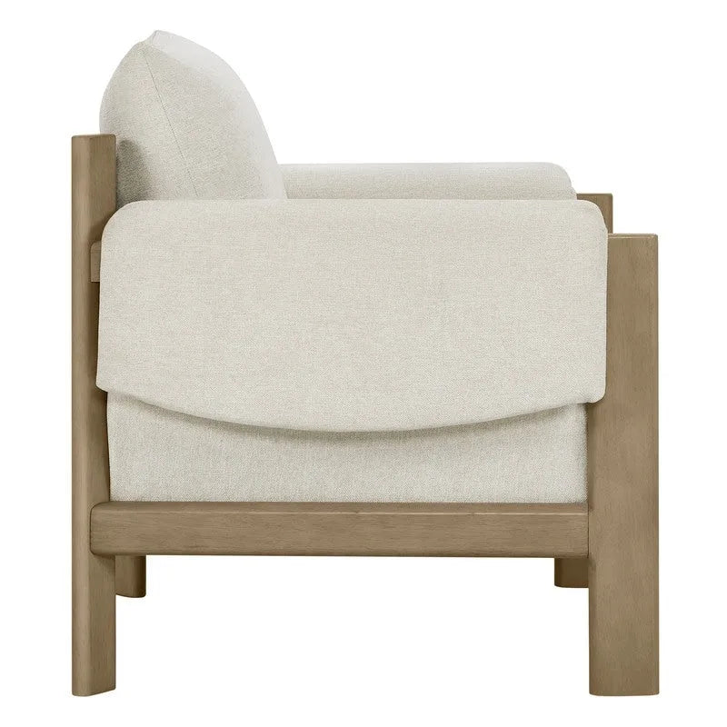 Fauteuil d'appoint Carol Mid Century Modern rembourré avec pieds en bois