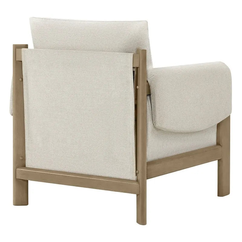 Fauteuil d'appoint Carol Mid Century Modern rembourré avec pieds en bois