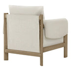 Fauteuil d'appoint Carol Mid Century Modern rembourré avec pieds en bois