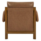 Fauteuil d'appoint Carol Mid Century Modern rembourré avec pieds en bois