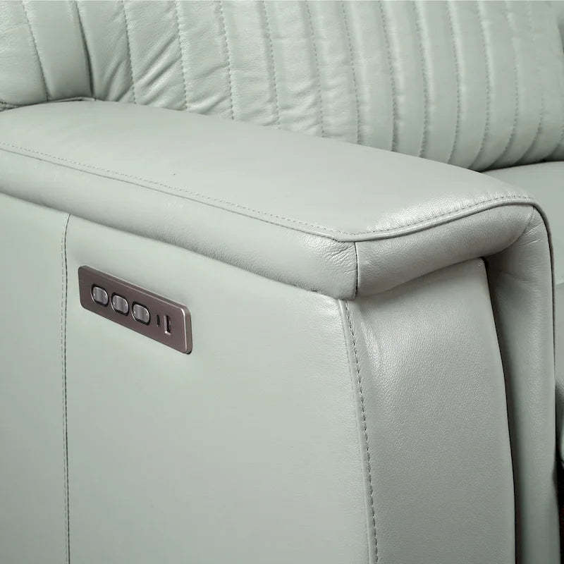 Ensemble de canapés inclinables électriques zéro gravité en cuir 3 pièces avec appuie-tête et support lombaire électriques, ports USB et USB-C