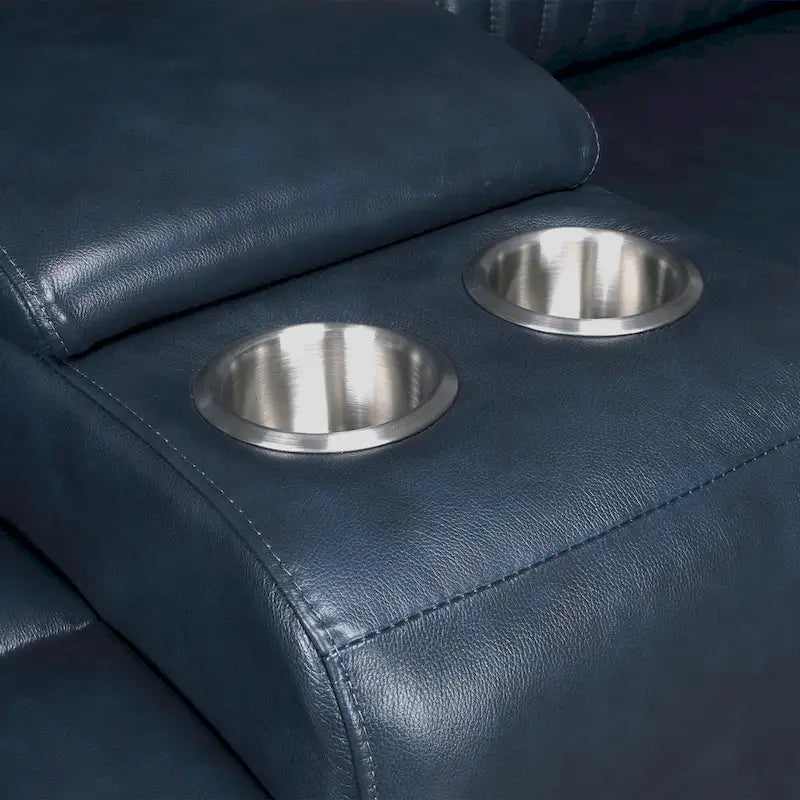 Ensemble de canapés inclinables électriques zéro gravité en cuir 3 pièces avec appuie-tête et support lombaire électriques, ports USB et USB-C