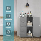 Costway Meuble bas de salle de bain en bois à 4 tiroirs 2