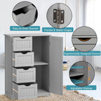 Costway Meuble bas de salle de bain en bois à 4 tiroirs 2