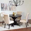 Ensemble Table et Chaises de Salle à Manger pour Petit Appartement, Ensemble Table et Chaises de Salle à Manger Rondes avec Table Piédestal en Croix pour Cuisine