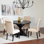 Ensemble Table et Chaises de Salle à Manger pour Petit Appartement, Ensemble Table et Chaises de Salle à Manger Rondes avec Table Piédestal en Croix pour Cuisine