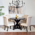 Ensemble Table et Chaises de Salle à Manger pour Petit Appartement, Ensemble Table et Chaises de Salle à Manger Rondes avec Table Piédestal en Croix pour Cuisine