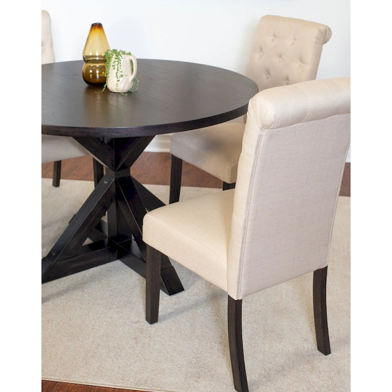 Ensemble Table et Chaises de Salle à Manger pour Petit Appartement, Ensemble Table et Chaises de Salle à Manger Rondes avec Table Piédestal en Croix pour Cuisine