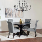 Ensemble Table et Chaises de Salle à Manger pour Petit Appartement, Ensemble Table et Chaises de Salle à Manger Rondes avec Table Piédestal en Croix pour Cuisine