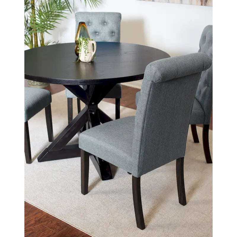 Ensemble Table et Chaises de Salle à Manger pour Petit Appartement, Ensemble Table et Chaises de Salle à Manger Rondes avec Table Piédestal en Croix pour Cuisine