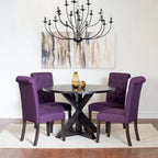 Ensemble Table et Chaises de Salle à Manger pour Petit Appartement, Ensemble Table et Chaises de Salle à Manger Rondes avec Table Piédestal en Croix pour Cuisine