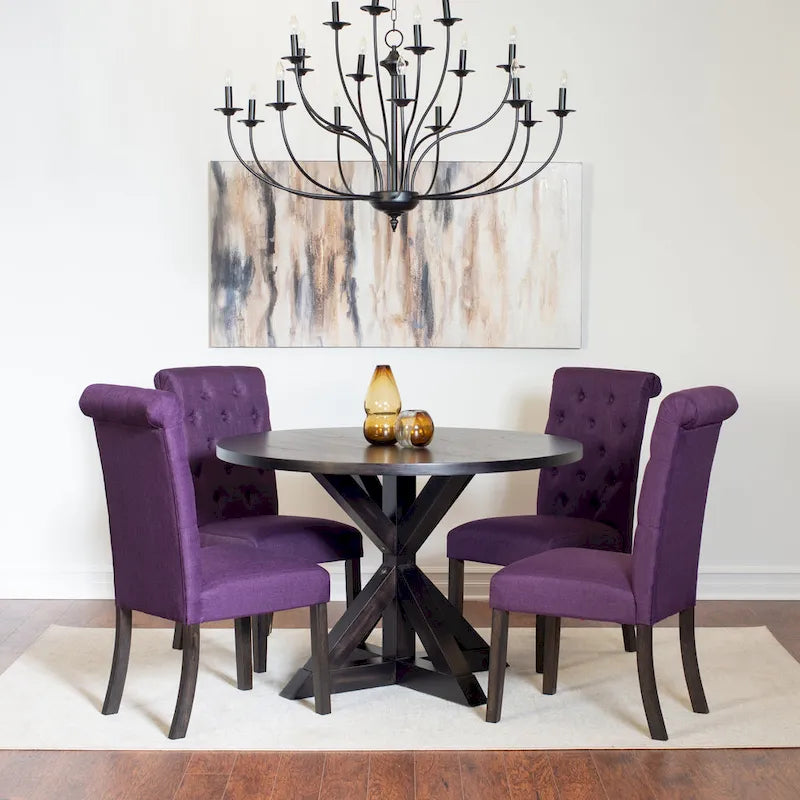 Ensemble Table et Chaises de Salle à Manger pour Petit Appartement, Ensemble Table et Chaises de Salle à Manger Rondes avec Table Piédestal en Croix pour Cuisine