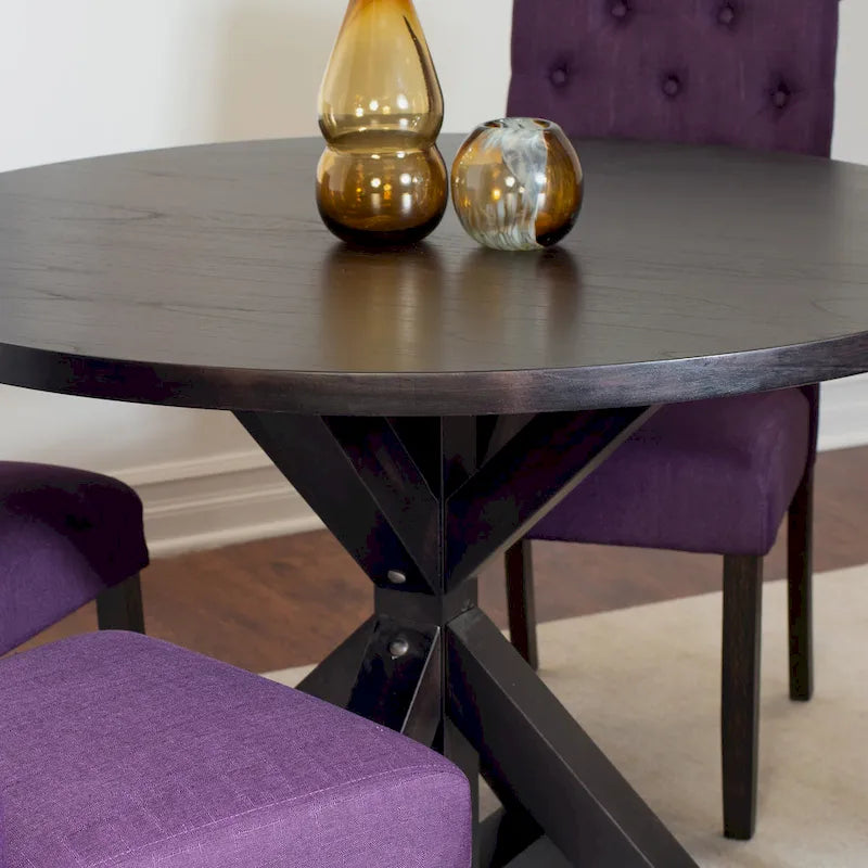 Ensemble Table et Chaises de Salle à Manger pour Petit Appartement, Ensemble Table et Chaises de Salle à Manger Rondes avec Table Piédestal en Croix pour Cuisine