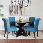 Ensemble Table et Chaises de Salle à Manger pour Petit Appartement, Ensemble Table et Chaises de Salle à Manger Rondes avec Table Piédestal en Croix pour Cuisine