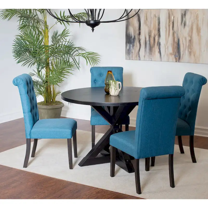 Ensemble Table et Chaises de Salle à Manger pour Petit Appartement, Ensemble Table et Chaises de Salle à Manger Rondes avec Table Piédestal en Croix pour Cuisine