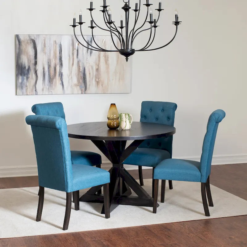 Ensemble Table et Chaises de Salle à Manger pour Petit Appartement, Ensemble Table et Chaises de Salle à Manger Rondes avec Table Piédestal en Croix pour Cuisine