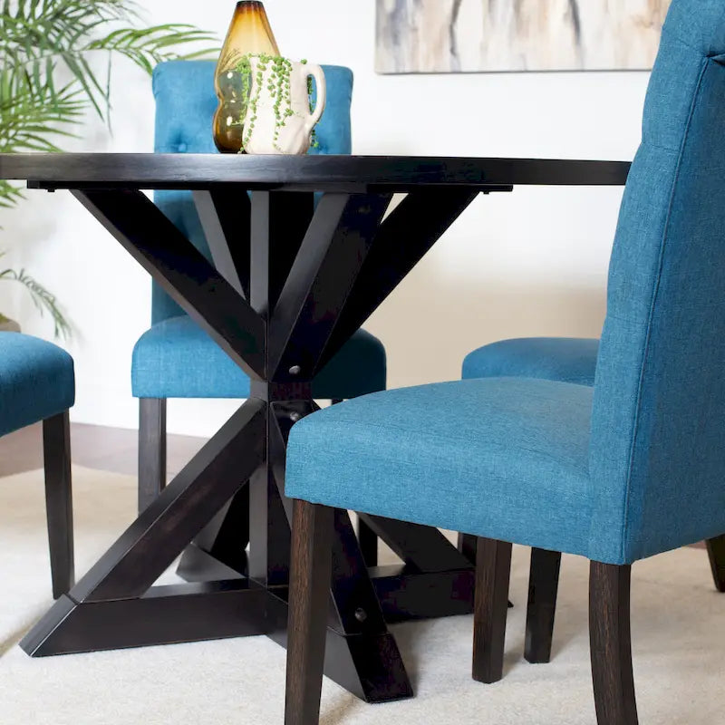 Ensemble Table et Chaises de Salle à Manger pour Petit Appartement, Ensemble Table et Chaises de Salle à Manger Rondes avec Table Piédestal en Croix pour Cuisine