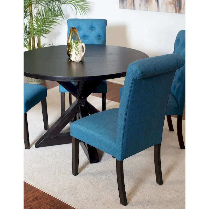 Ensemble Table et Chaises de Salle à Manger pour Petit Appartement, Ensemble Table et Chaises de Salle à Manger Rondes avec Table Piédestal en Croix pour Cuisine