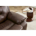 Canapé inclinable 2 places en cuir véritable 63 avec accoudoirs rembourrés