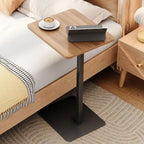 Table d'appoint en C marron rustique et noir, 1 personne, 39,9 cm (P) x 30 cm (L) x 60 cm (H)