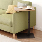 Table d'appoint en C marron rustique et noir, 1 personne, 39,9 cm (P) x 30 cm (L) x 60 cm (H)