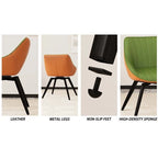 Lot de 2 chaises de salle à manger avec pieds en métal