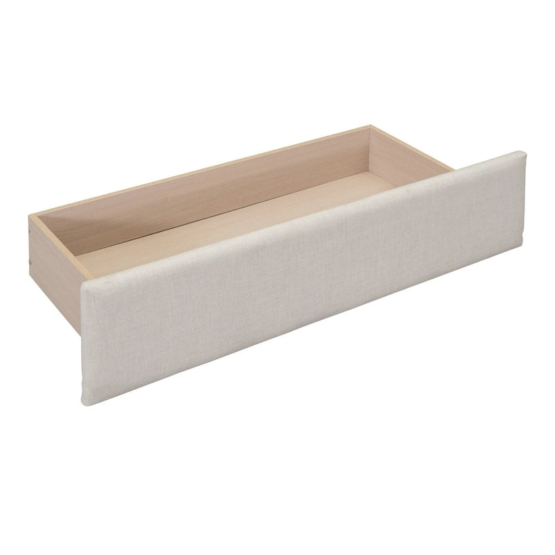Lit plateforme capitonné double avec 2 tiroirs de rangement et tête de lit capitonnée, pas besoin de sommier tapissier, facile à assembler