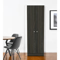 HomeRoots 71 Armoire ou placard de rangement en bois brun foncé - 23,6' X '70,8' X '11,8