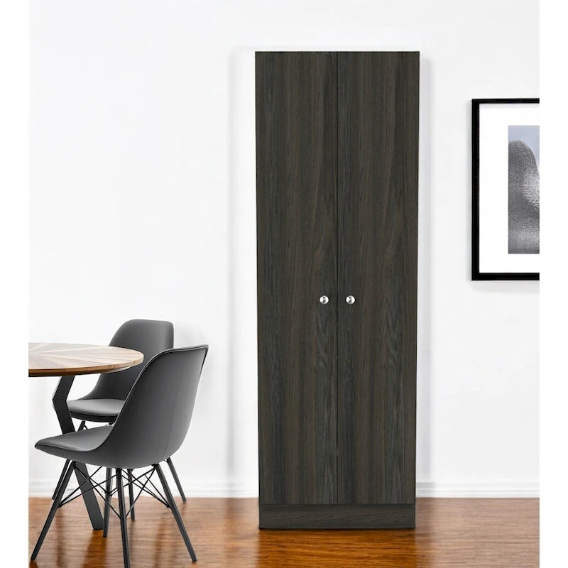 HomeRoots 71 Armoire ou placard de rangement en bois brun foncé - 23,6' X '70,8' X '11,8