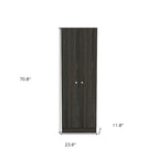 HomeRoots 71 Armoire ou placard de rangement en bois brun foncé - 23,6' X '70,8' X '11,8