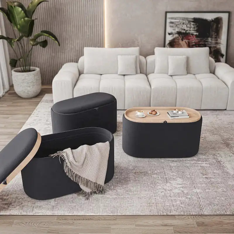Pouf réversible polyvalent avec rangement spacieux pour un intérieur stylé