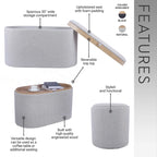 Pouf réversible polyvalent avec rangement spacieux pour un intérieur stylé