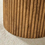 Table basse ronde moderne avec pieds cylindriques Table centrale en bois avec espace de rangement dissimulé Table basse de salon