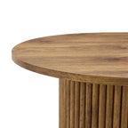 Table basse ronde moderne avec pieds cylindriques Table centrale en bois avec espace de rangement dissimulé Table basse de salon