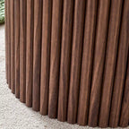 Table basse ronde moderne avec pieds cylindriques Table centrale en bois avec espace de rangement dissimulé Table basse de salon