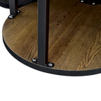 Table basse ronde moderne avec pieds cylindriques Table centrale en bois avec espace de rangement dissimulé Table basse de salon