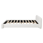 Cadre de lit rembourré grand format Lit plateforme moderne avec tête de lit capitonnée pour chambre d'amis, aucun sommier tapissier requis