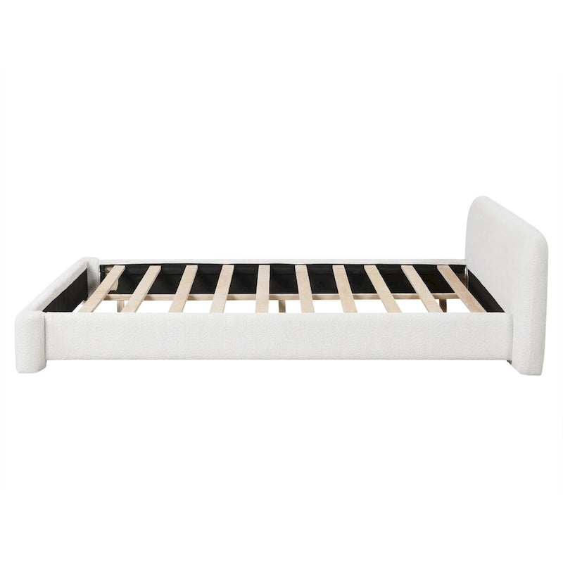 Cadre de lit rembourré grand format Lit plateforme moderne avec tête de lit capitonnée pour chambre d'amis, aucun sommier tapissier requis